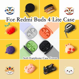 【พร้อมส่ง】เคสหูฟัง แบบนิ่ม ลายการ์ตูนฉลาม สําหรับ Redmi Buds 4 Lite Redmi Buds 4 Lite