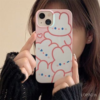 เคสโทรศัพท์มือถือแบบแข็ง กันกระแทก ลายการ์ตูนกระต่าย หัวใจน่ารัก สําหรับ iPhone 15 14 13 12 11Promax X XR XS 7plus 8plus 11 12 13 14 15 pro