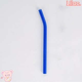 Lilac หลอดดูดน้ํา หลอดแก้ว สีฟ้า ใช้ซ้ําได้ 8*200 มม. 5 ชิ้น
