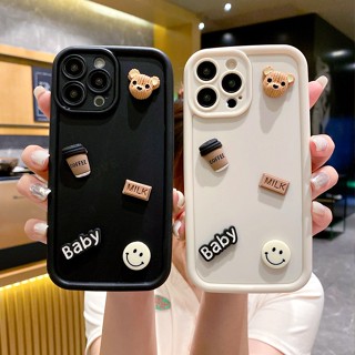 เคสซิลิโคนนิ่ม ลายการ์ตูนหมี 3D สําหรับ IPhone 11 13 12 14 15 Pro MAX Plus 7 8 Plus X XR XS MAX SE 2020 11Pro 14Plus 13Pro