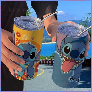 🥤Animation Peripheral 🥤Limited Cup🥤กระติกน้ําร้อน ลายการ์ตูน Stitch น่ารัก พร้อมหลอดดูด แบบพกพา คุณภาพสูง สําหรับนักเรียน