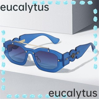 Eucalytus1 แว่นตากันแดด ไล่โทนสี ป้องกัน UV400 หลากสี แฟชั่นฤดูร้อน สําหรับผู้ชาย และผู้หญิง Y2K Y2K