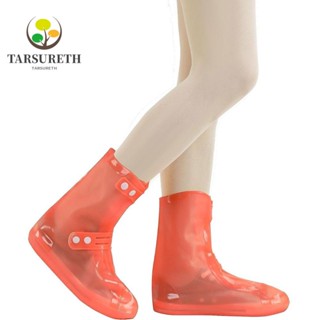 Tarsureth รองเท้าบูท PVC กันฝน กันลื่น สีส้ม สําหรับผู้หญิง 1 คู่