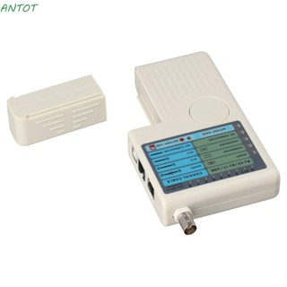 Antot เครื่องทดสอบสายเคเบิล 4-in-1 สีเทา สําหรับ RJ11 RJ45 Cat5 Cat6 USB BNC LAN UTP STP LAN