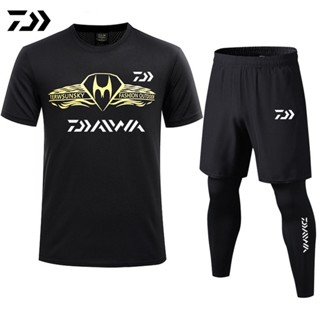 Daiwa ชุดเสื้อตกปลา กางเกง ลายพราง ระบายอากาศ ยืดหยุ่นสูง แฟชั่นฤดูร้อน 2 ชิ้น