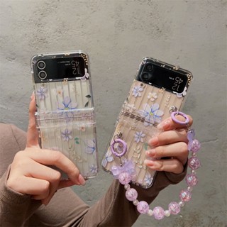 เคสโทรศัพท์มือถือ PC แข็ง กันกระแทก รอบด้าน ลายดอกไม้ สําหรับ Samsung galaxy z Flip 5 galaxy z flip4 flip3