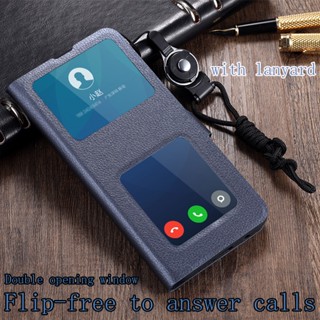 Flip Cover OPPO Reno7Z 5G Reno7 Reno9 Reno10 Pro plus Reno 7Z 10 10Pro 7 7Pro 9 9Pro เคสโทรศัพท์ TPU Soft Silicone Double opening window Anti-drop พลิกฟรีเพื่อตอบ เคสป้องกัน
