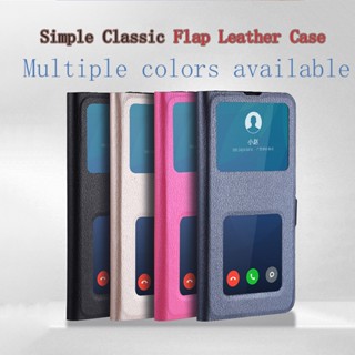 Flip Cover OPPO F11 R11S F1plus R11 R9 R9S plus A77 A59 F1S A57 A39 A3 เคสโทรศัพท์ TPU Soft Silicone Double opening window Anti-drop พลิกฟรีเพื่อตอบ เคสป้องกัน
