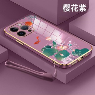 เคส iphone 13 iphone 13 mini iphone 13 pro iphone 13 pro max เคสโทรศัพท์ ดอกบัว ซิลิโคน สวย เคสโทรศัพท์ ส่งสายคล้อง