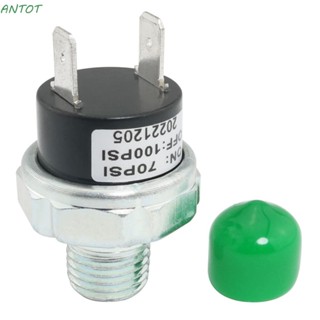 Antot สวิตช์แรงดันอากาศ 24V 12V สีเงิน เกลียวตัวผู้ 1/4 นิ้ว NPT 70-100 PSI