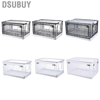 Dsubuy Storage Box Side Doors Clear Large  Container with Wheel for Home Office