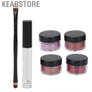 Keaostore Lip Glitter Kit Compact Portable Cosmetics Primer Brush