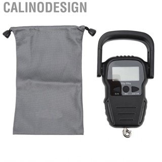 Calinodesign Digital Hanging Luggage Scale  ABS Steel Portable Spring 50kg Built in Tape for Fishing