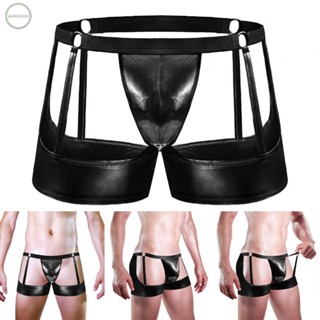 GORGEOUS~Men Underwear Casual Comfy Faux Leather Jockstrap Knicker Panties Pouch