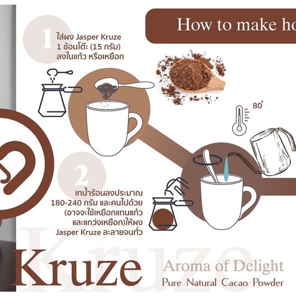 Marta'S Jasper Kruze Cacao Powder ผงคาเคาแท้ ขนาด 150 กรัม - รูปที่ 3