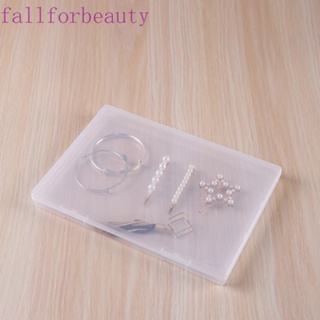 Fallforbeauty กล่องพลาสติกใส ทรงสี่เหลี่ยม 4 ขนาด กันการสึกหรอ สําหรับจัดเก็บลูกปัด