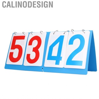 Calinodesign New 4 Digit Scoreboard  Blue Red Number Portable Tabletop Flip Score