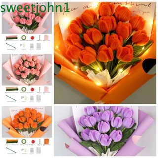 Sweetjohn ช่อดอกทิวลิปปลอม แฮนด์เมด DIY สําหรับตกแต่งงานแต่งงาน