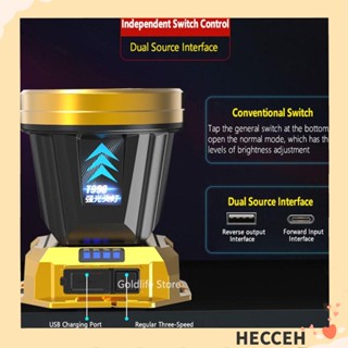 Hecceh ไฟสปอตไลท์ LED 2 in 1 ABS ไฟหน้าพลังงานสูง ของขวัญ แบบชาร์จไฟได้ กันน้ํา เครื่องมือไฟกลางแจ้ง