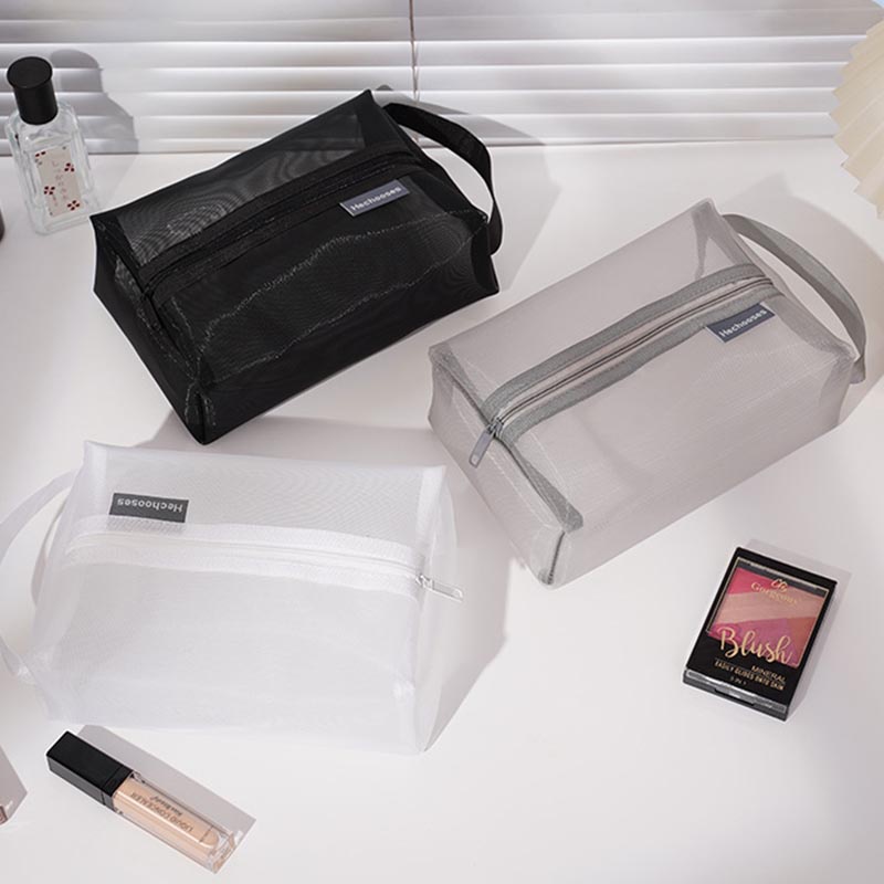 กระเป๋าดินสอ กระเป๋าเครื่องเขียน จุของได้เยอะ แบบพกพา มีซิปชั้นเดียว สีโปร่งใส