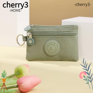 Cherry3 กระเป๋าใส่เหรียญ ผ้าแคนวาส ขนาดเล็ก น้ําหนักเบา สําหรับผู้หญิง