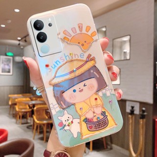 ใหม่ เคสโทรศัพท์มือถือ ซิลิโคนนิ่ม กันกระแทก ลายการ์ตูนเด็กผู้หญิงน่ารัก แต่งพลอยเทียม ระยิบระยับ หรูหรา สําหรับ VIVO V29 Y27 Y36 Y78 5G 4G 2023 VivoV29 VivoY27 VivoV36