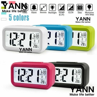 Yann1 นาฬิกาปลุกดิจิทัล LED อุณหภูมิ ขนาดเล็ก โหมดกลางวัน และกลางคืน มีไฟแบ็คไลท์ สําหรับผู้ใหญ่