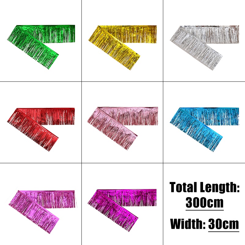 แนะนำ ผ้าม่าน ผ้าม่านฟอยล์ หลากสี 300 * 30 ซม. / แบนเนอร์ม่านดีบุก งานเลี้ยงวันเกิด / แบนเนอร์ ครบรอบ งานแต่งงาน คริสต์มาส ตกแต่งบ้าน / บูธถ่ายภาพเมทัลลิก ฉากหลังตกแต่งผนัง ราคาพิเศษ มีเก็บเงินปลายทาง