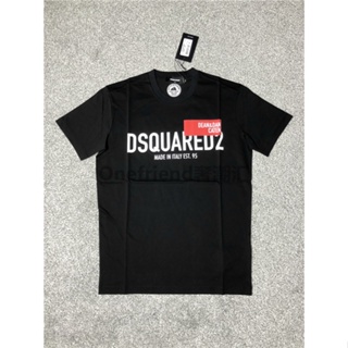 【Onefriend】Dsquared2 เสื้อยืดแขนสั้น พิมพ์ลายโลโก้สโลแกน แฟชั่นฤดูร้อน ฤดูใบไม้ผลิ S71GD1021