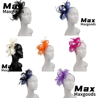 Maxg กิ๊บติดผม ตาข่าย ดอกไม้ ที่คาดผม Fascinators ของขวัญ ขนนก งานแต่งงาน ดอกไม้ ผ้าคลุมหน้า งานแต่งงาน