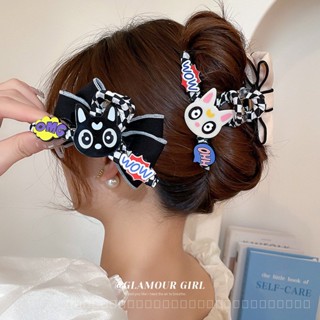 0827YWBY Cat Bow Winding Barrettes Creative Design Fashion Shark Clip Grip Niche High-Grade Hair Accessories L0OZ