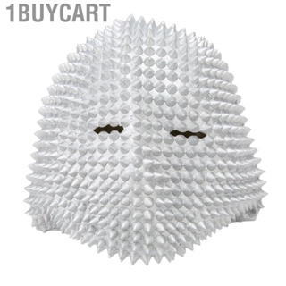 1buycart Studded Full Face Cover Steampunk Silver Breathable Halloween Terrible Eleatic Latex for Costume Party