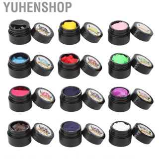 Yuhenshop 12 Colors Sculpture Painting Nail Soak Off UV Gel Set Professional DIY Carved for Artist