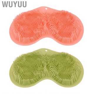 Wuyuu Shower Foot Scrubber Mat Silicone Pad Exfoliating  Wash Cleaning Brush Acupoints  Bathroom Nonslip Bath