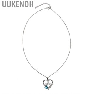 Uukendh Rhinestone Letter Necklace Exquisite Jewelry Shiny Heart Shaped for Shopping