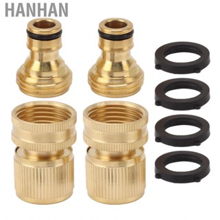 Hanhan 2PCS Brass Water Hose Quick Connector for Garden  Heavy Duty Rust Resistant