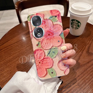 พร้อมส่ง เคสโทรศัพท์มือถือ TPU นิ่ม ปิดด้านหลัง ลายดอกไม้น่ารัก สีม่วง สีชมพู สําหรับ Honor 90 Lite Pro 5G Honor90 90Lite Honor90Lite 2023