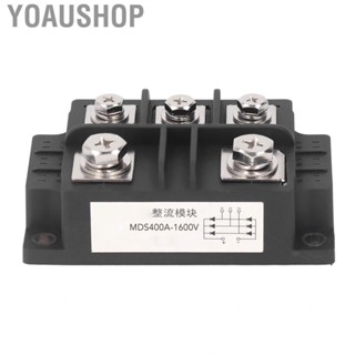 Yoaushop Bridge Rectifier  Welded Structure 6mA 5 Terminal ABS Brass 1600V Diode Module 3 Phase for Workshop