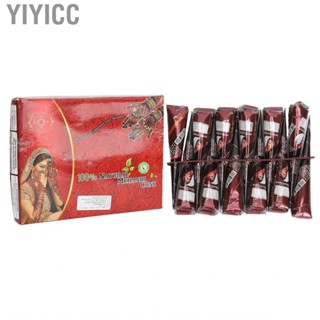 Yiyicc 12PCS Temporary Tattoo  Cones 5 To 7 Days Lasting Hand Painting  360g Brown