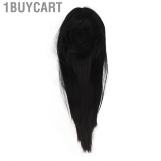 1buycart Women Black Fake Hair  Natural and Soft Straight Bangs Wig High Temperature Fiber Elegant Style 65CM Long Glossy Finish for Everyday Wear