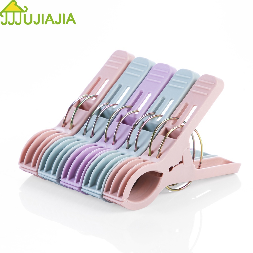 Jujiajia 5 ชิ้น คลิปหนีบผ้า บ้าน กันลม ขนาดใหญ่ ที่หนีบผ้านวม  ที่หนีบผ้า ไม้แขวนเสื้อ