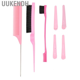 Uukendh 3Pcs Hair Comb Set With 4 Hairclips Double Head Bristle Brush HR6