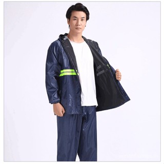 เสื้อกันฝน ผ้าออกซ์ฟอร์ด PVC สะท้อนแสง สําหรับผู้ใหญ่ QXUW