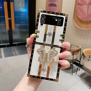 เคสโทรศัพท์มือถือ กันรอยขีดข่วน ลายผีเสื้อ หรูหรา สําหรับ Samsung Galaxy Z Flip3 5G Z Flip4 5G