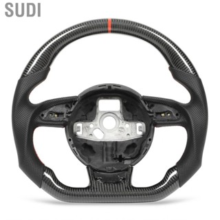 Sudi Steering Wheel Hubs Carbon Fiber Perforated Leather Red Stitching for Audi B8.5 RS3 RS4 RS5 RS6 RS7 2013‑2016