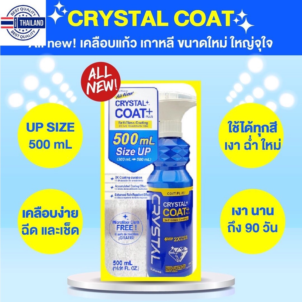 Bullsone สเปรย์เคลือแก้ว สูตรใหม่ใหญ่กว่า แถมฟรีผ้าไมโครสีขาวในกล่อง Crystal Coat จากเกาหลีpcs1