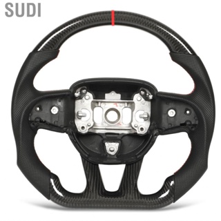 Sudi Dry Carbon Fiber Steering Wheel Perforated Leather Replacement for Dodge Challenger  SRT HELLCAT 2015‑2022  Grand