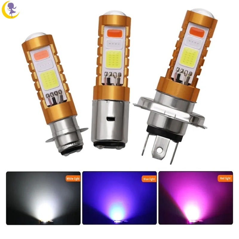 1PCS 3 สีรถจักรยานยนต์ LED ไฟหน้าหลอดไฟ P15D H4 H6 BA20D Hi/Lo Beam กระพริบมอเตอร์ไซด์สกู๊ตเตอร์ 12V