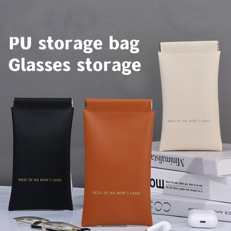 Yoyo กระเป๋าเก็บหูฟัง แว่นกันแดด หนัง PU สีพื้น คุณภาพสูง
