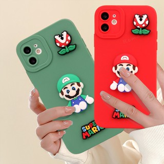 เคสซิลิโคนนิ่ม ลายการ์ตูนมาริโอ้ 3D สําหรับ iPhone 11 12 13 14 15 Pro MAX Plus Mini X XR XS MAX 6 S 7 8 Plus SE 2020 11Pro 12pro 13Pro